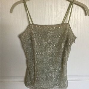 Green embroidery tank top
